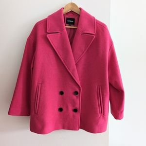 Barbie Express Pink Peacoat Wool Blend Large